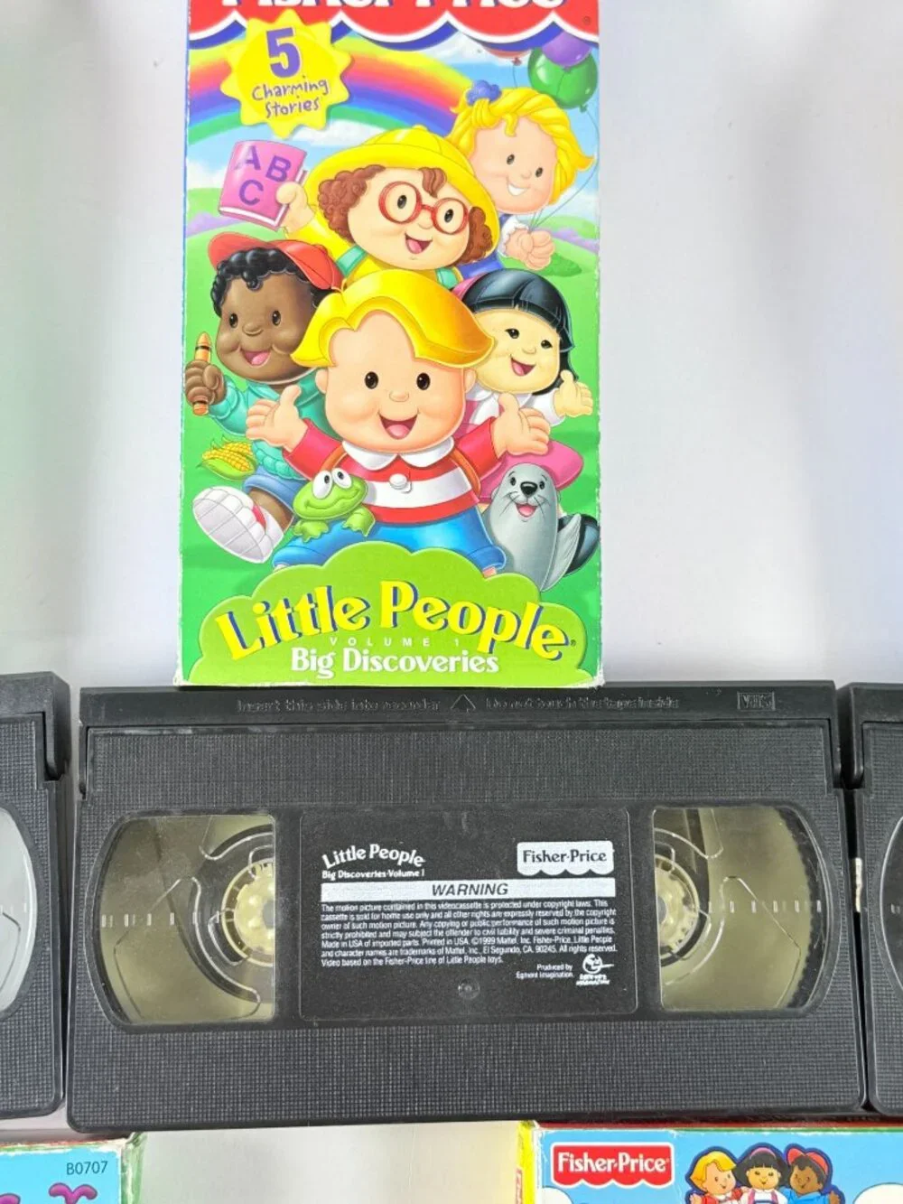 Vintage 2000's Fisher Price lot of 5 Little People VHS Educational Kids